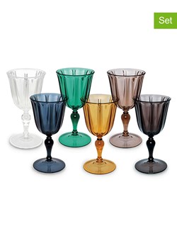 Trendy Kitchen by EXCÉLSA Kieliszki (6 szt.) "Country Chic" w różnych kolorach do wina - 250 ml ze sklepu Limango Polska w kategorii Naczynia - zdjęcie 188452759