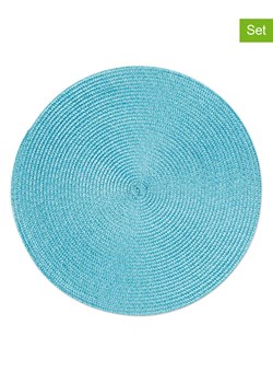 Trendy Kitchen by EXCÉLSA Podkładki stołowe (6 szt.) "Round" w kolorze błękitnym - Ø 36 cm ze sklepu Limango Polska w kategorii Podkładki na stół - zdjęcie 188452768