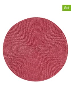 Trendy Kitchen by EXCÉLSA Podkładki stołowe (6 szt.) "Round" w kolorze ciemnoczerwonym - Ø 36 cm ze sklepu Limango Polska w kategorii Podkładki na stół - zdjęcie 188452777
