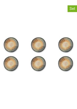 Trendy Kitchen by EXCÉLSA Talerze głębokie (6 szt.) "Efesto" w kolorze morsko-musztardowym - Ø 21 cm ze sklepu Limango Polska w kategorii Naczynia - zdjęcie 188452955