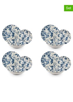 Trendy Kitchen by EXCÉLSA 12-częściowy zestaw talerzy "Colibri" w kolorze niebiesko-kremowym ze sklepu Limango Polska w kategorii Naczynia - zdjęcie 188453076