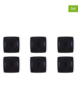 Trendy Kitchen by EXCÉLSA Talerzyki deserowe (6 szt.) "Eclipse" w kolorze czarnym - 21 x 21 cm ze sklepu Limango Polska w kategorii Naczynia - zdjęcie 188453136