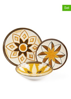 Trendy Kitchen by EXCÉLSA 12-częściowy zestaw talerzy "Dakar" w kolorze żółto-jasnobrązowym ze sklepu Limango Polska w kategorii Naczynia - zdjęcie 188453219