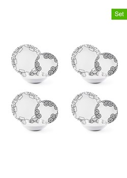 Trendy Kitchen by EXCÉLSA 12-częściowy zestaw talerzy "Magic" w kolorze biało-czarnym ze sklepu Limango Polska w kategorii Naczynia - zdjęcie 188453229