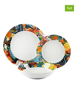 Trendy Kitchen by EXCÉLSA 18-częściowy zestaw talerzy "Nippon" ze wzorem ze sklepu Limango Polska w kategorii Naczynia - zdjęcie 188453259