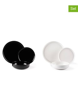Trendy Kitchen by EXCÉLSA 12-częściowy zestaw talerzy "Nordic" w kolorze czarno-białym ze sklepu Limango Polska w kategorii Naczynia - zdjęcie 188453267