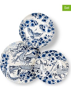 Trendy Kitchen by EXCÉLSA 18-częściowy zestaw talerzy "Zen" w kolorze biało-niebieskim ze sklepu Limango Polska w kategorii Naczynia - zdjęcie 188453359