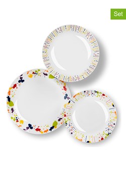 Trendy Kitchen by EXCÉLSA 18-częściowy zestaw talerzy w kolorze białym ze wzorem ze sklepu Limango Polska w kategorii Naczynia - zdjęcie 188453415