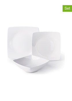 Trendy Kitchen by EXCÉLSA 18-częściowy zestaw talerzy "Qadro" w kolorze białym ze sklepu Limango Polska w kategorii Naczynia - zdjęcie 188453468