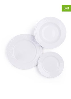 Trendy Kitchen by EXCÉLSA 18-częściowy zestaw talerzy "Elisa Rococo" w kolorze białym ze sklepu Limango Polska w kategorii Naczynia - zdjęcie 188453476