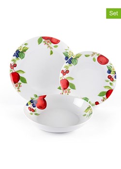 Trendy Kitchen by EXCÉLSA 18-częściowy zestaw talerzy "Apple" w kolorze biało-czerwono-zielonym ze sklepu Limango Polska w kategorii Naczynia - zdjęcie 188453485