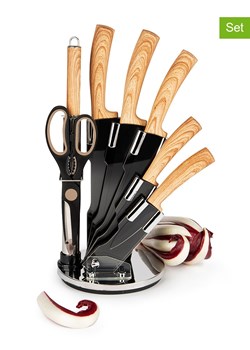 Trendy Kitchen by EXCÉLSA 8-częściowy zestaw "Wood" w kolorze jasnobrązowo-czarnym ze sklepu Limango Polska w kategorii Noże kuchenne - zdjęcie 188453748