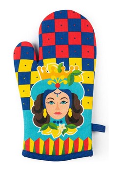 Trendy Kitchen by EXCÉLSA Rękawica kuchenna "Sicilian Rhapsody" ze wzorem - 32 x 18 cm ze sklepu Limango Polska w kategorii Tekstylia kuchenne - zdjęcie 188453819