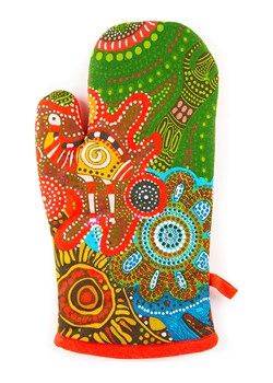 Trendy Kitchen by EXCÉLSA Rękawica kuchenna w kolorze pomarańczowym ze wzorem - 32 x 18 cm ze sklepu Limango Polska w kategorii Tekstylia kuchenne - zdjęcie 188453906