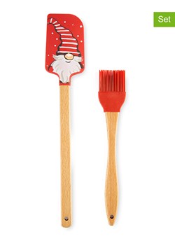 Trendy Kitchen by EXCÉLSA 2-częściowy zestaw "Gnomo" w kolorze czerwono-jasnobrązowym do pieczenia ze sklepu Limango Polska w kategorii Akcesoria do pieczenia - zdjęcie 188453995