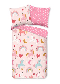Good Morning Komplet pościeli flanelowej "Unicorn" w kolorze jasnoróżowym ze sklepu Limango Polska w kategorii Pościel dziecięca - zdjęcie 188454126