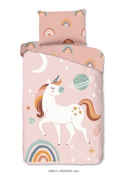 Good Morning Komplet pościeli flanelowej "Unidance" w kolorze jasnoróżowym ze sklepu Limango Polska w kategorii Pościel dziecięca - zdjęcie 188454199