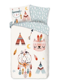 Good Morning Komplet pościeli flanelowej "Dreamy" w kolorze biało-miętowym ze sklepu Limango Polska w kategorii Pościel dziecięca - zdjęcie 188454238