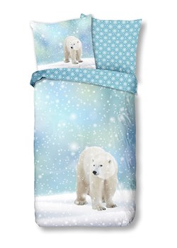 Good Morning Komplet pościeli flanelowej "Icebear" w kolorze błękitnym ze sklepu Limango Polska w kategorii Pościel dziecięca - zdjęcie 188454308