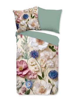 Good Morning Komplet pościeli flanelowej "Zelma" w kolorze kremowo-turkusowym ze sklepu Limango Polska w kategorii Pościele - zdjęcie 188454369