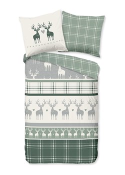 Good Morning Komplet pościeli flanelowej "Bjirk" w kolorze zielonym ze sklepu Limango Polska w kategorii Pościele - zdjęcie 188454398