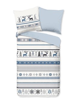 Good Morning Komplet pościeli flanelowej "Aila" w kolorze błękitno-białym ze sklepu Limango Polska w kategorii Pościele - zdjęcie 188454457