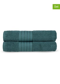 Pure Ręczniki prysznicowe (2 szt.) w kolorze ciemnozielonym ze sklepu Limango Polska w kategorii Ręczniki - zdjęcie 188454649