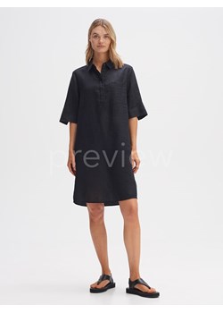 OPUS Lniana sukienka w kolorze antracytowym ze sklepu Limango Polska w kategorii Sukienki - zdjęcie 188455487