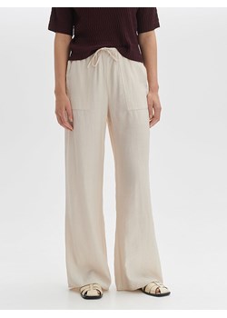 OPUS Spodnie w kolorze beżowym ze sklepu Limango Polska w kategorii Spodnie damskie - zdjęcie 188455505