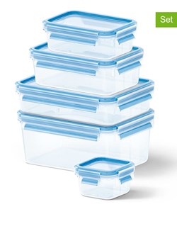 Emsa Pojemniki (5 szt.) "Clip &amp; Close" w kolorze błękitnym na żywność ze sklepu Limango Polska w kategorii Pojemniki kuchenne - zdjęcie 188456188
