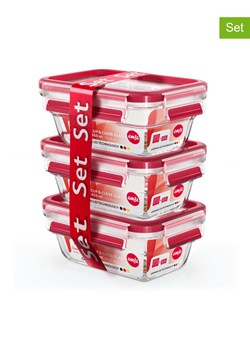 Emsa Pojemniki (3 szt.) "Clip &amp; Close" w kolorze czerwonym na żywność - 450 ml ze sklepu Limango Polska w kategorii Pojemniki kuchenne - zdjęcie 188456309