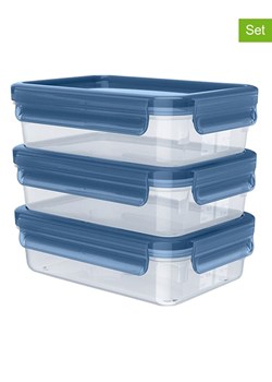 Emsa Pojemniki (3 szt.) "Clip &amp; Close Eco" w kolorze niebieskim - 800 ml ze sklepu Limango Polska w kategorii Pojemniki kuchenne - zdjęcie 188456587