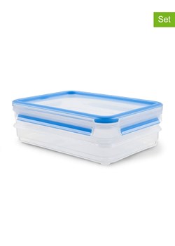 Emsa Pojemniki (2 szt.) "Clip &amp; Close" w kolorze niebieskim na żywność - 600 ml ze sklepu Limango Polska w kategorii Pojemniki kuchenne - zdjęcie 188456737