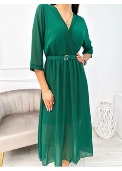 Zielona Sukienka z Paskiem ze sklepu ModnaKiecka.pl w kategorii Sukienki - zdjęcie 188459227