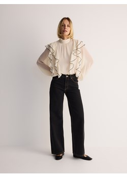 Reserved - Bluzka z falbanami - złamana biel ze sklepu Reserved w kategorii Bluzki damskie - zdjęcie 188459249