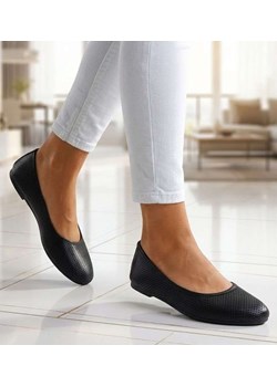 Baleriny damskie czarne ażurowe buty wiosenne /F9-2 15651 T192/ ze sklepu Pantofelek24.pl w kategorii Balerinki - zdjęcie 188459758