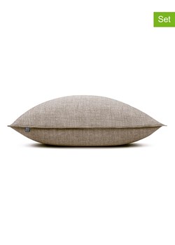 Zo!Home Poszewki (2 szt.) "Lino" w kolorze szarobrązowym na poduszkę ze sklepu Limango Polska w kategorii Poduszki dekoracyjne - zdjęcie 188460149