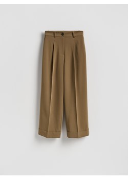 Reserved - Spodnie culotte - oliwkowy ze sklepu Reserved w kategorii Spodnie damskie - zdjęcie 188460248