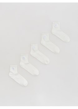 Reserved - Skarpetki z haftem 5 pack - złamana biel ze sklepu Reserved w kategorii Skarpetki dziecięce - zdjęcie 188460305