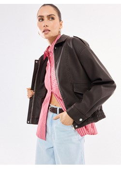 Mohito - Kurtka typu biker - ciemnobrązowy ze sklepu Mohito w kategorii Kurtki damskie - zdjęcie 188460429