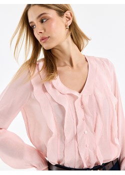 Mohito - Różowa bluzka z wiskozą - pastelowy różowy ze sklepu Mohito w kategorii Bluzki damskie - zdjęcie 188460436