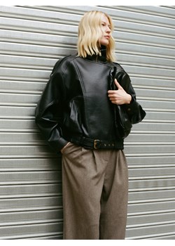 Reserved - Spodnie z wiskozą - ciemnobrązowy ze sklepu Reserved w kategorii Spodnie damskie - zdjęcie 188460559