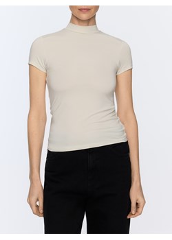 Reserved - T-shirt z włóknami bambusowymi - złamana biel ze sklepu Reserved w kategorii Bluzki damskie - zdjęcie 188460666