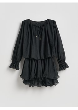 Reserved - Sukienka mini z wiązaniem - czarny ze sklepu Reserved w kategorii Sukienki - zdjęcie 188460677