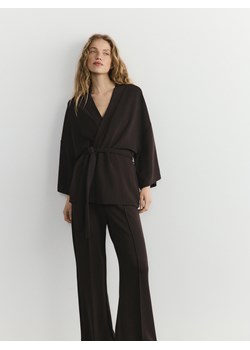 Reserved - Bluza kimono z modalem - ciemnobrązowy ze sklepu Reserved w kategorii Bluzy damskie - zdjęcie 188461007