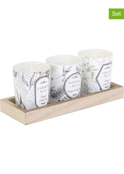 Ethnical Life 4-częściowy zestaw świec zapachowych w kolorze biało-brązowym - 3 x 30 g ze sklepu Limango Polska w kategorii Świece i dyfuzory - zdjęcie 188463927