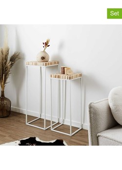 THE HOME DECO FACTORY Stoliki (2 szt.) w kolorze beżowo-białym ze sklepu Limango Polska w kategorii Stoliki kawowe - zdjęcie 188463998