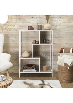 THE HOME DECO FACTORY Regał stojący w kolorze jasnobrązowo-białym - 80 x 113 x 30 cm ze sklepu Limango Polska w kategorii Regały i witryny - zdjęcie 188464017