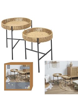 Ethnical Life Stoliki (2 szt.) "Pampa" w kolorze jasnobrązowo-czarnym ze sklepu Limango Polska w kategorii Stoliki kawowe - zdjęcie 188464048