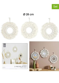 Ethnical Life Lustra (3 szt.) "Boho" w kolorze kremowym - Ø 28 cm ze sklepu Limango Polska w kategorii Lustra - zdjęcie 188464058